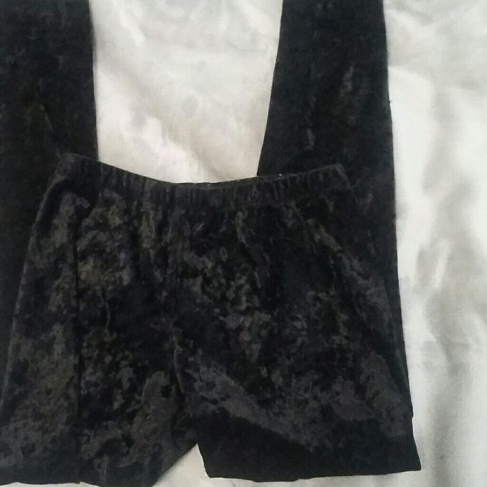 Black Velvet Leggings